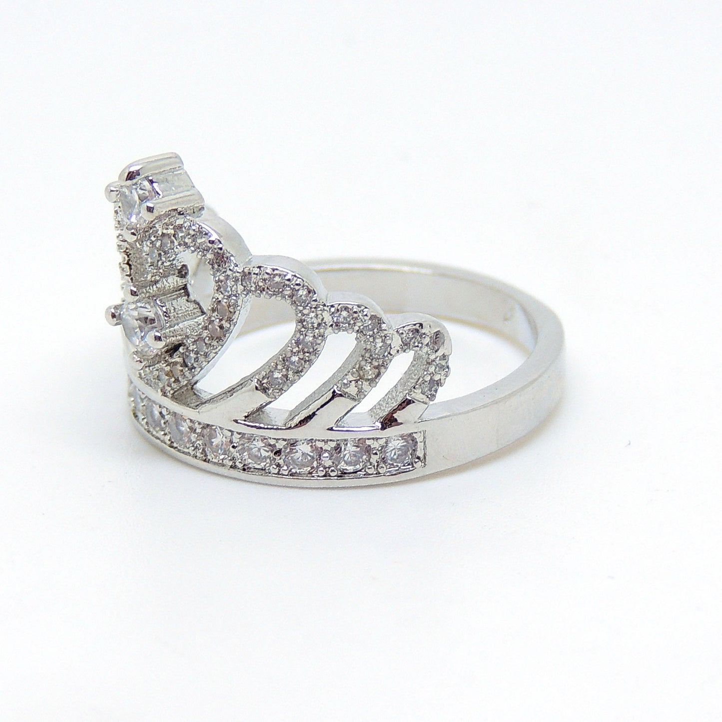 MonaEngagementRingCrownCubicZirconiaPlatedWomensGingerLyneCollection_Silver-4