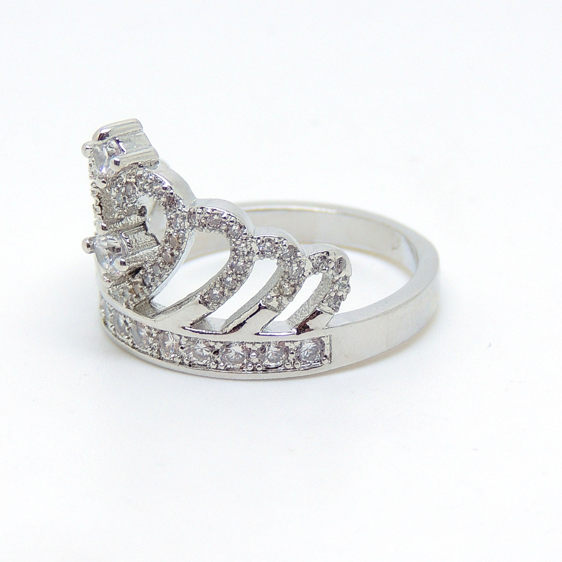 MonaEngagementRingCrownCubicZirconiaPlatedWomensGingerLyneCollection_Silver-4