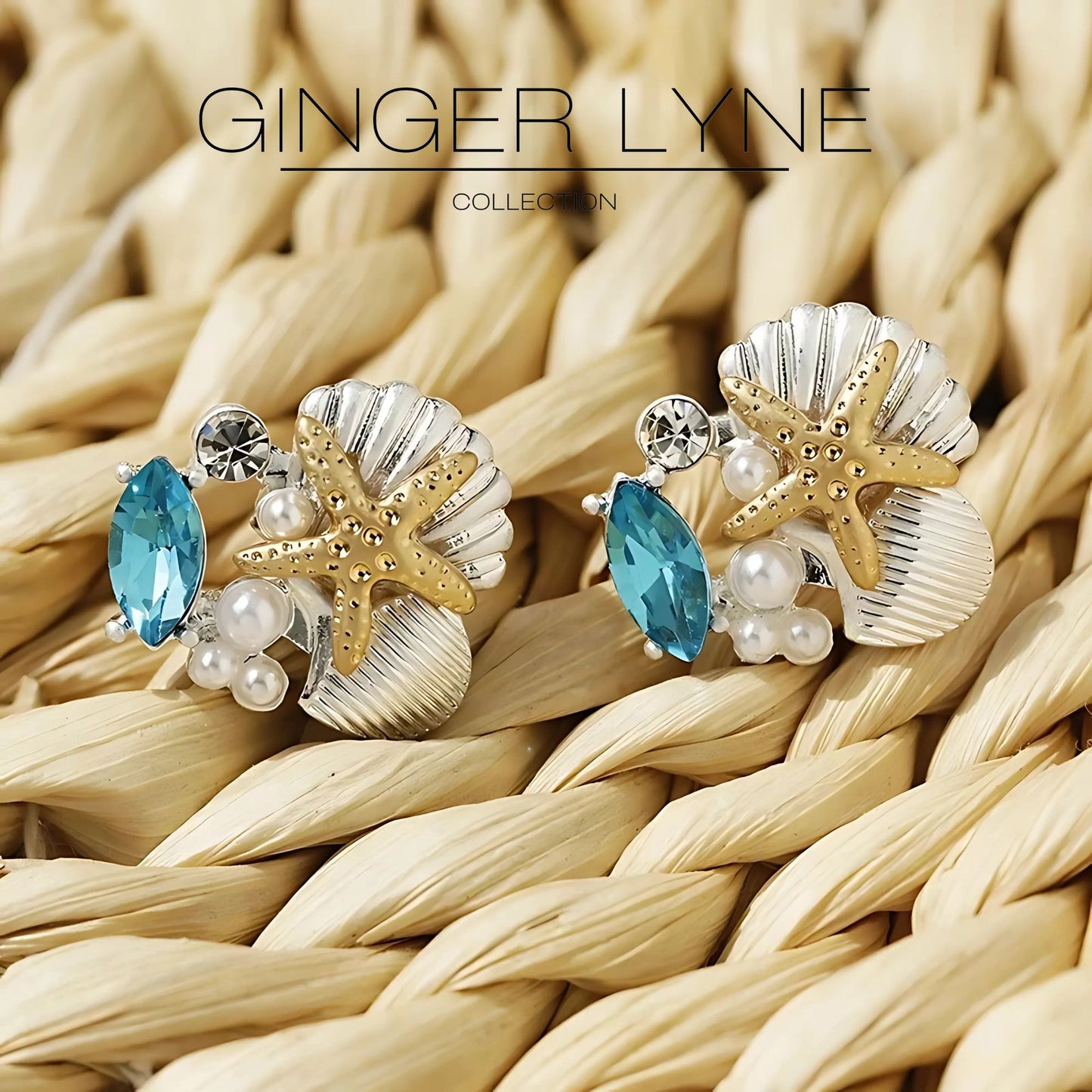 StarfishShellEarringsforWomenPearlCZGoldPlatedStudStyleBeachThemeGingerLyne_Silver-3