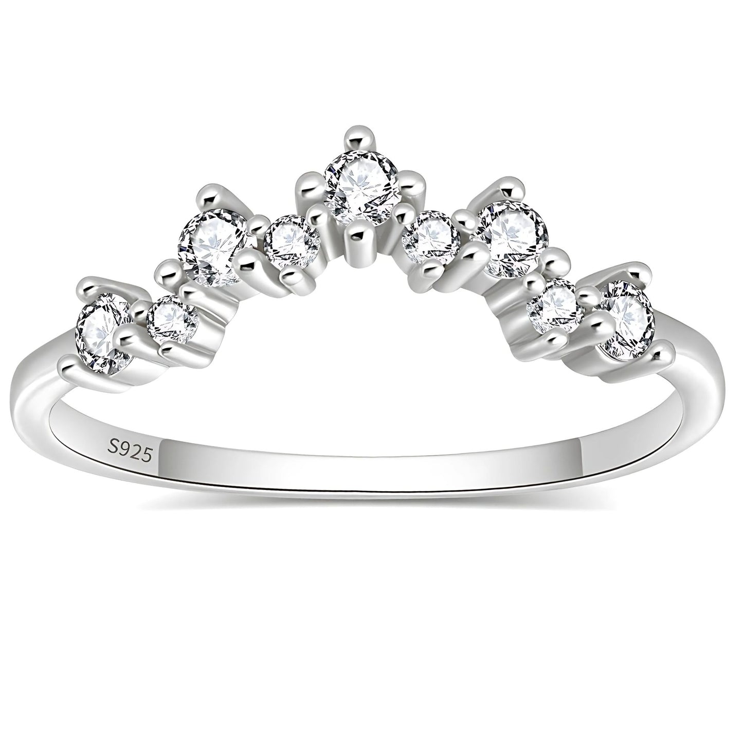 AriaHalfEternityRingforWomenSterlingSilverCZAnniversaryBandStackableChevronCurvebyGingerLyne_Gold-1
