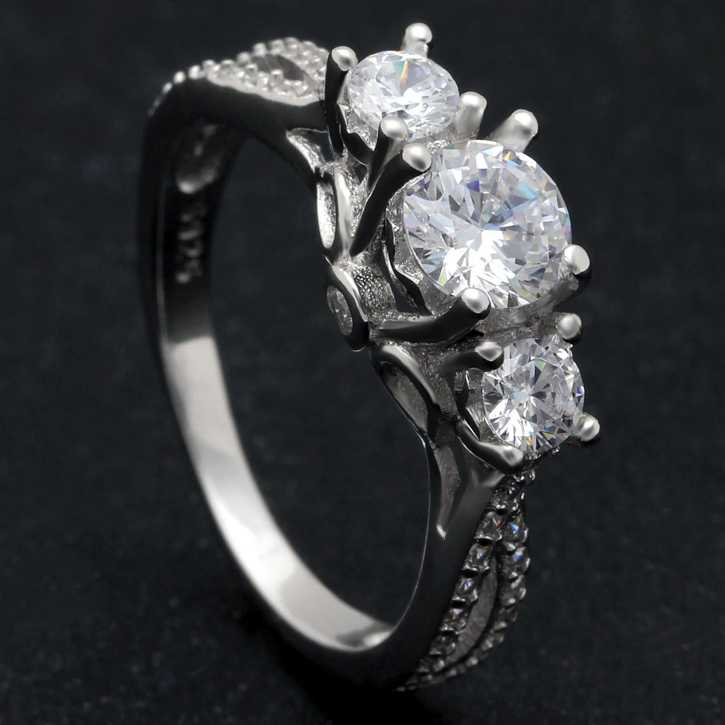 HeidiEngagementRingSterlingSilver3StoneCzWomensGingerLyneCollection_Silver-4