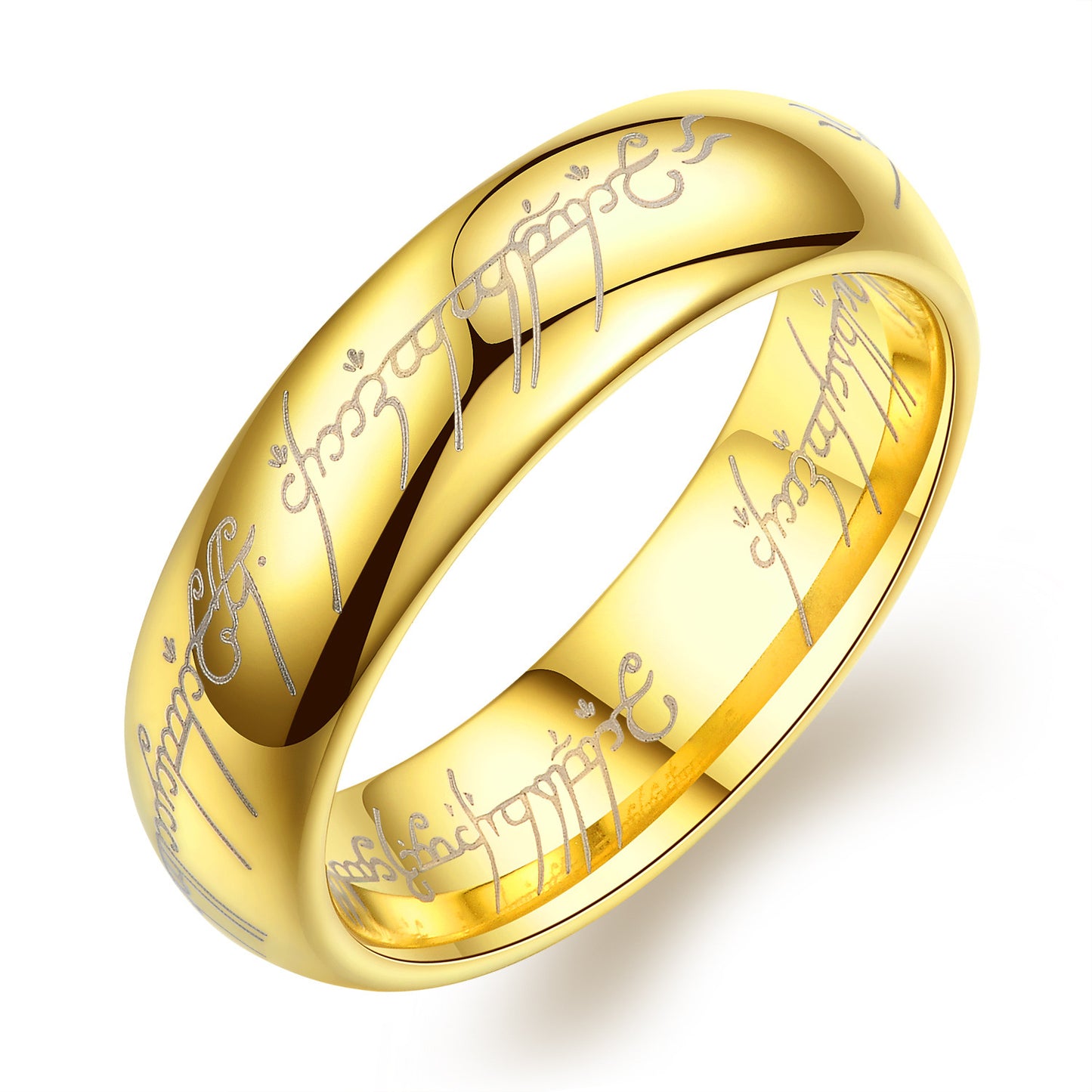 GingerLyneTungstenWeddingBandforMenorWomenLordsOneRingofPowerSilver6mmor4mm_6mmGold-1
