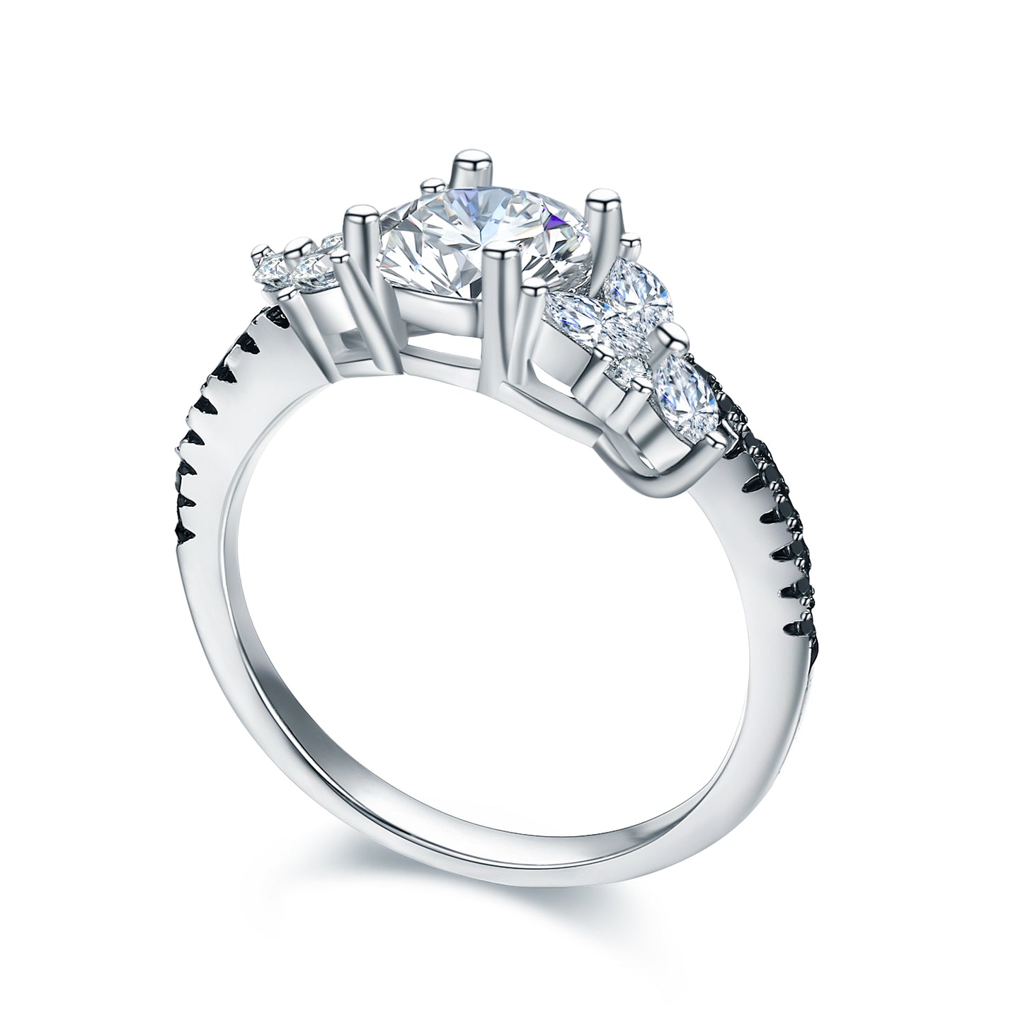 FatimaEngagementRingforWomenBlackMarquiseCZLeafSterlingSilverGingerLyneCollection_Black-3