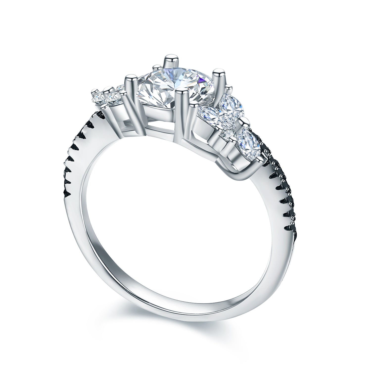 FatimaEngagementRingforWomenBlackMarquiseCZLeafSterlingSilverGingerLyneCollection_Black-3