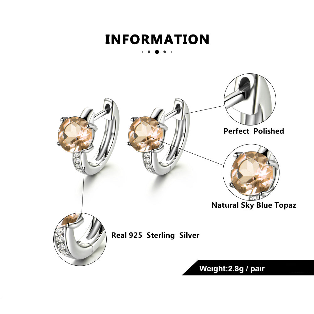 Huggie Hoop Earrings for Women Madeira Citrine Sterling Silver Ginger Lyne Collection - Citrine