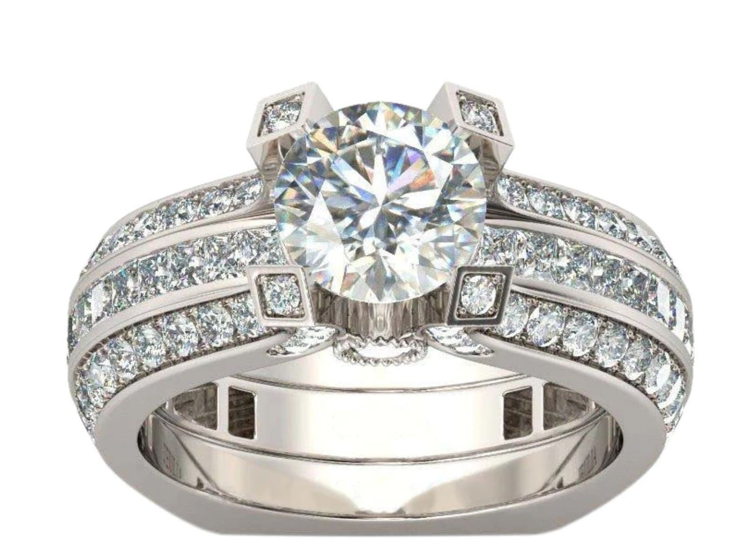 SkylarWeddingRingSetforWomenEngagementRingandMatchingBandCzGingerLyneCollection_Clear-4