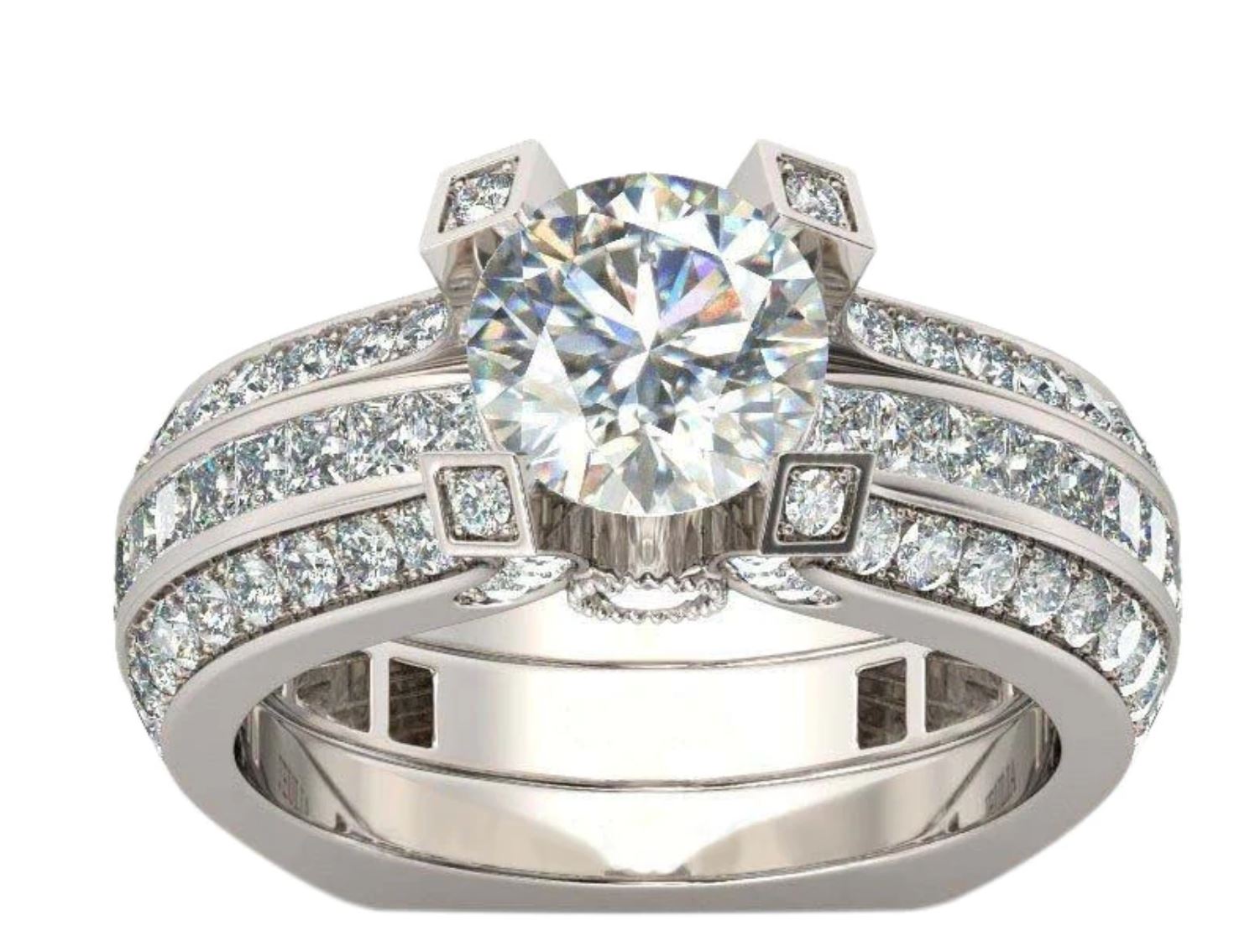 SkylarWeddingRingSetforWomenEngagementRingandMatchingBandCzGingerLyneCollection_Clear-4
