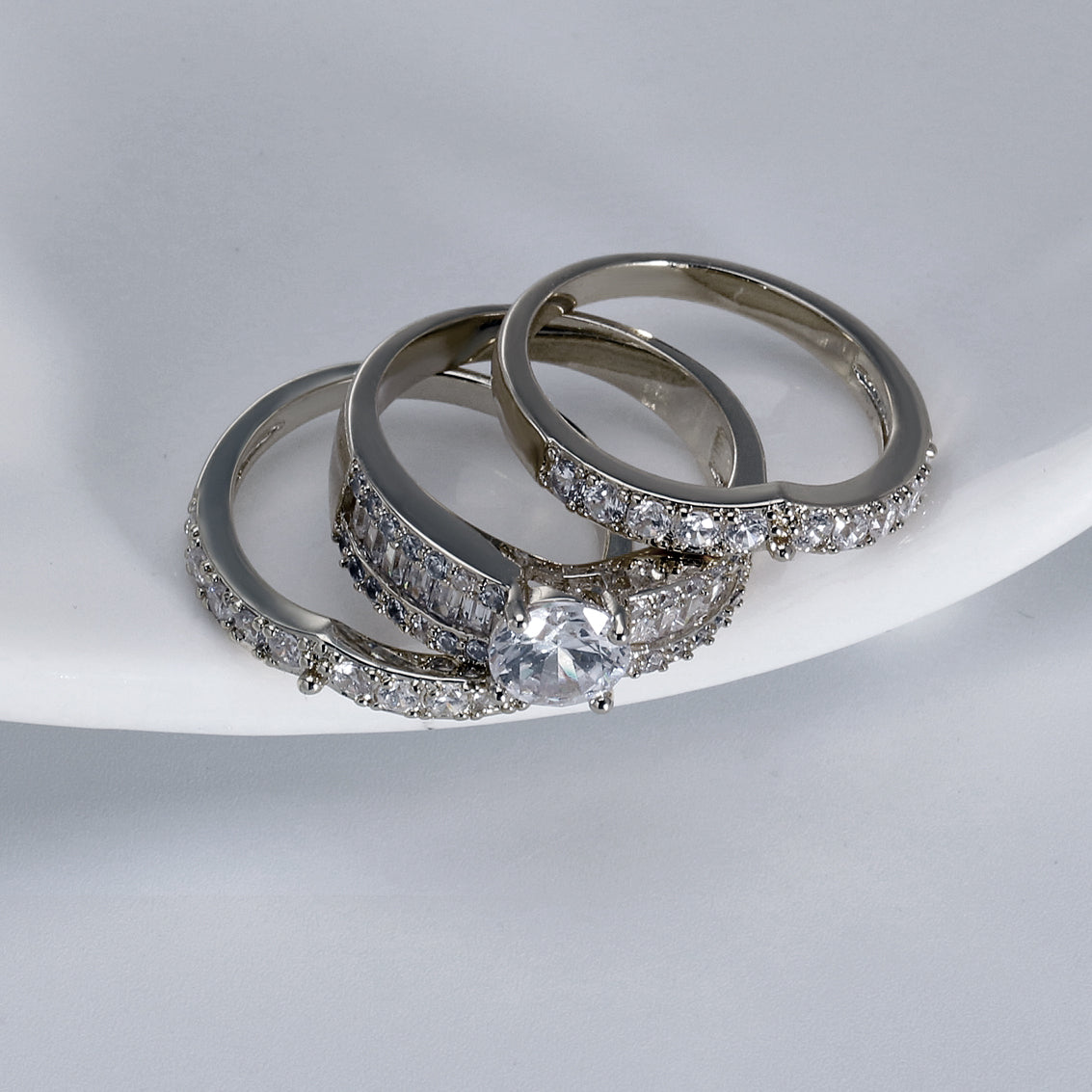 EnchanmentWeddingRingSetforWomen3pcCzEngagementMatchingBandGingerLyneCollection_Silver-4