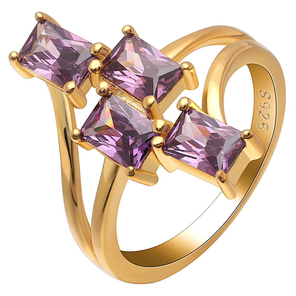 TianaStatementRingBlueCzGoldPlatedSterlingSilverWomensGingerLyneCollection_Purple-1