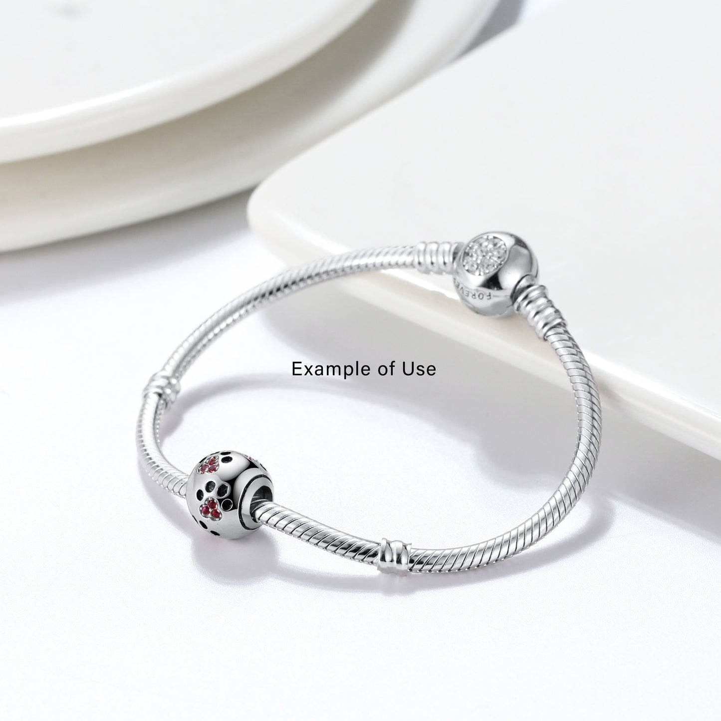 DogPuppyPawPrintCharmEuropeanBeadPinkCZSterlingSilverGingerLyneCollection_Pink-5