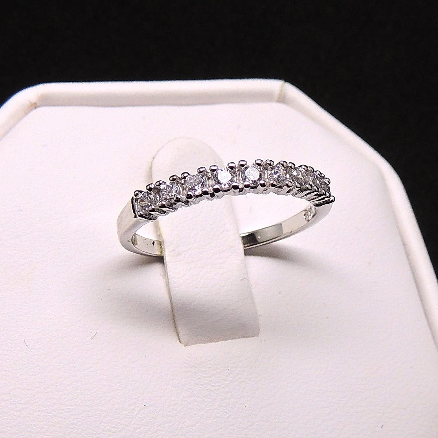 CarolineAnniversaryBandforWomenHalfEternityRingWhiteGoldPlatedCZGingerLyne_Silver-5