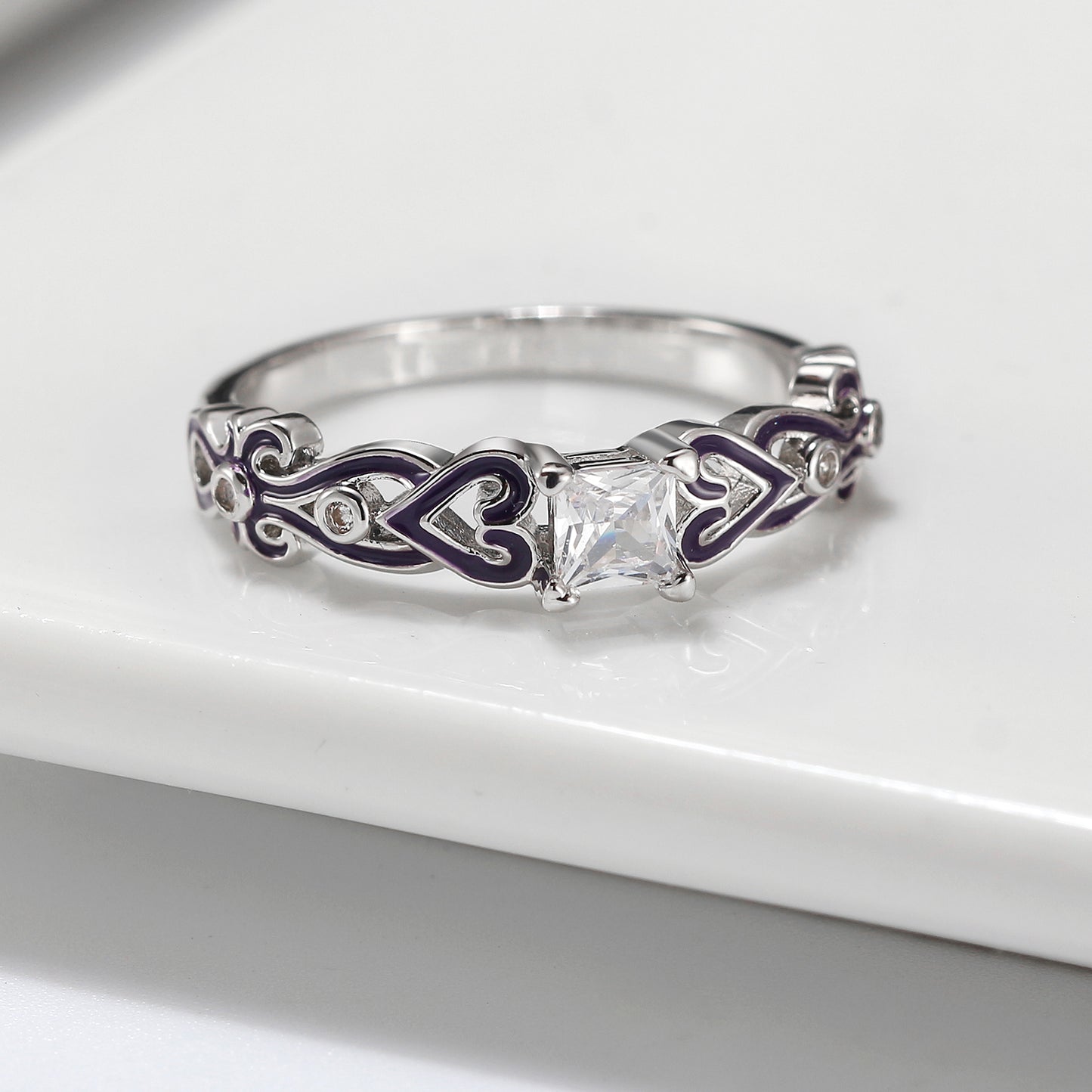 CherriPurpleWeddingRingSetforWomenCzPrincessEngagementRingMatchingBandGingerLyneCollection_Purple-8