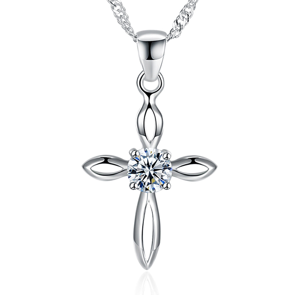 CrossNecklaceforWomenReligiousCZSterlingSilverPendantwithTwistChainbyGingerLyne_Cross2-1