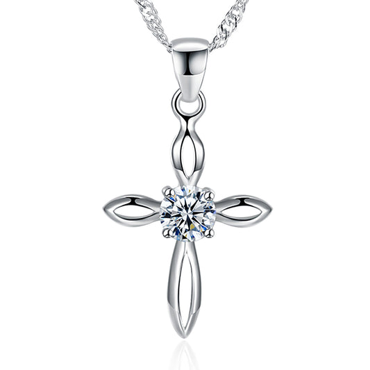 CrossNecklaceforWomenReligiousCZSterlingSilverPendantwithTwistChainbyGingerLyne_Cross2-1