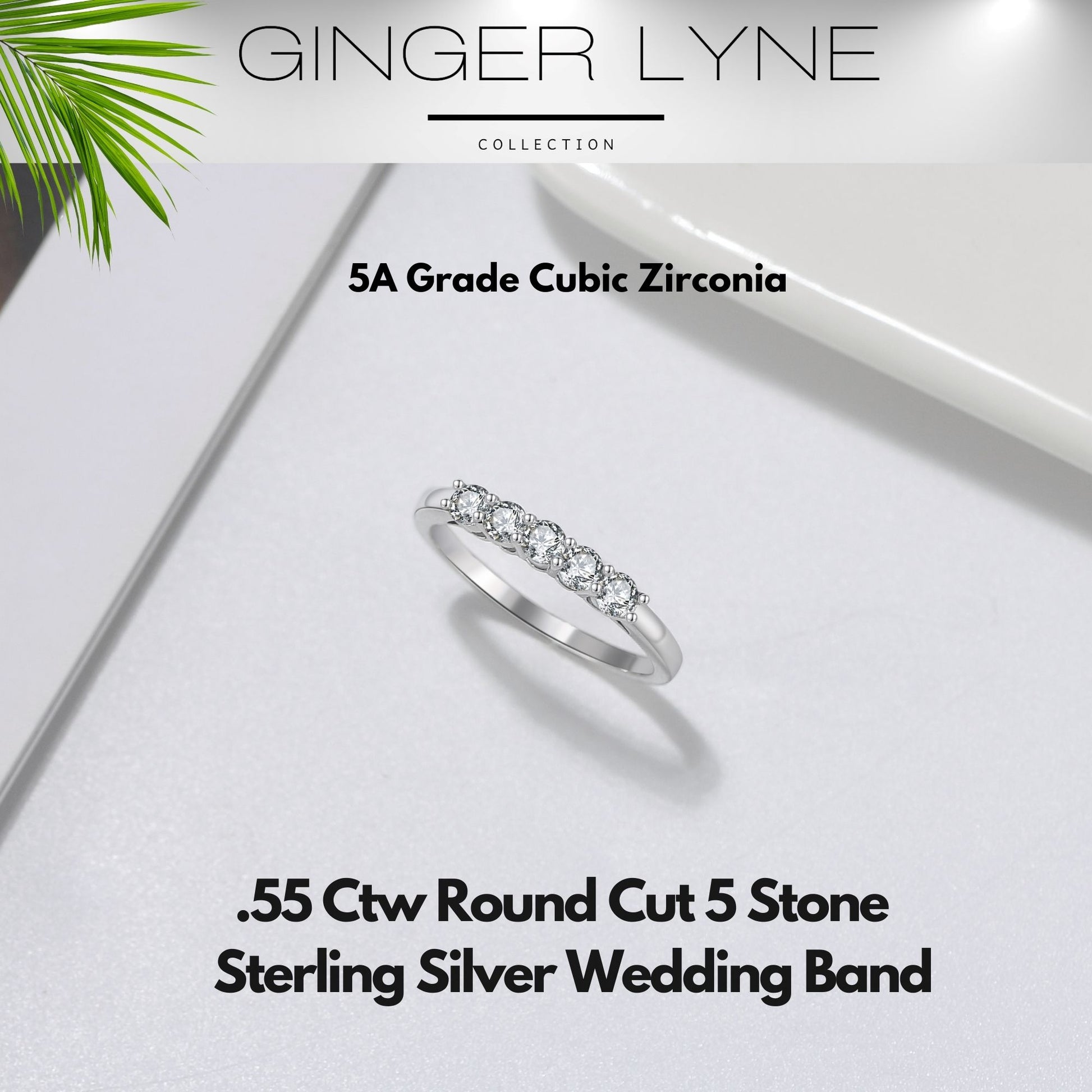 LeShaAnniversaryRingWeddingBandforWomenCubicZirconiaSterlingSilverbyGingerLyne_Silver-3