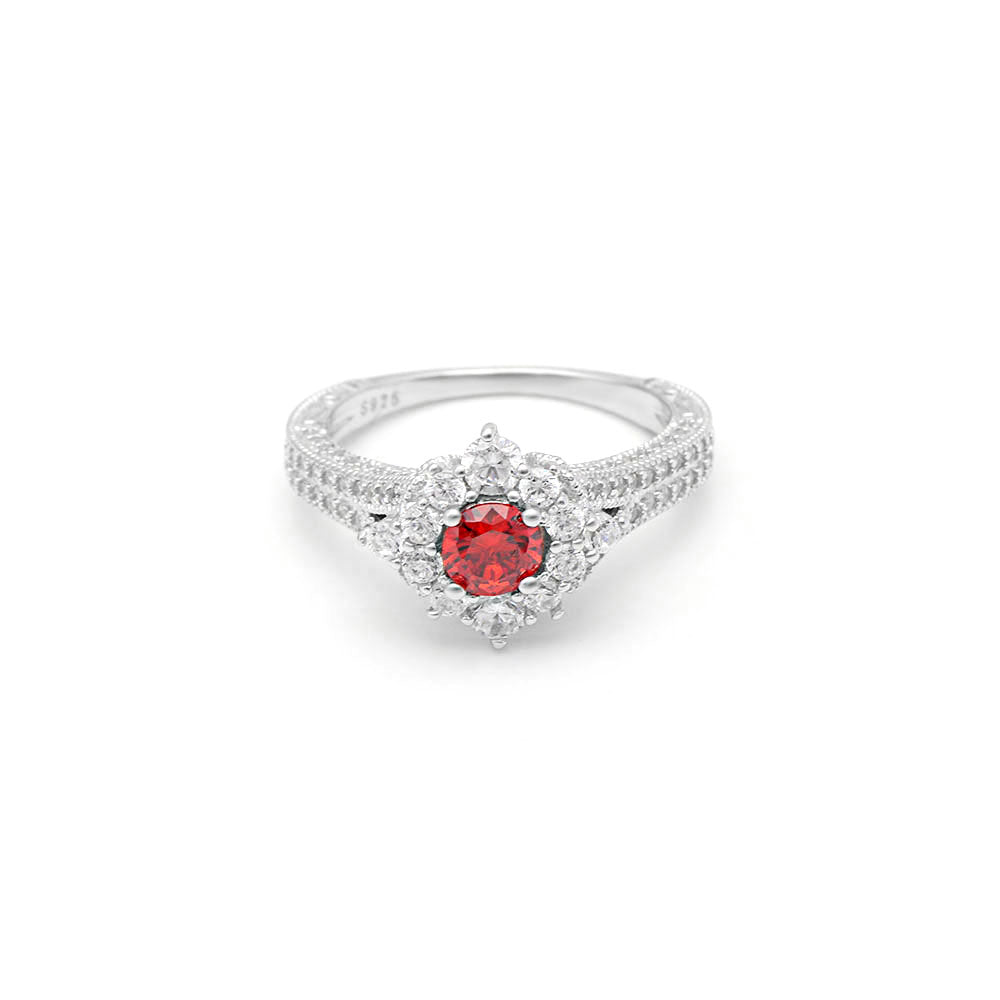 SelenaEngagementRingSterlingSilverCzClusterWomensGingerLyneCollection_Red-5