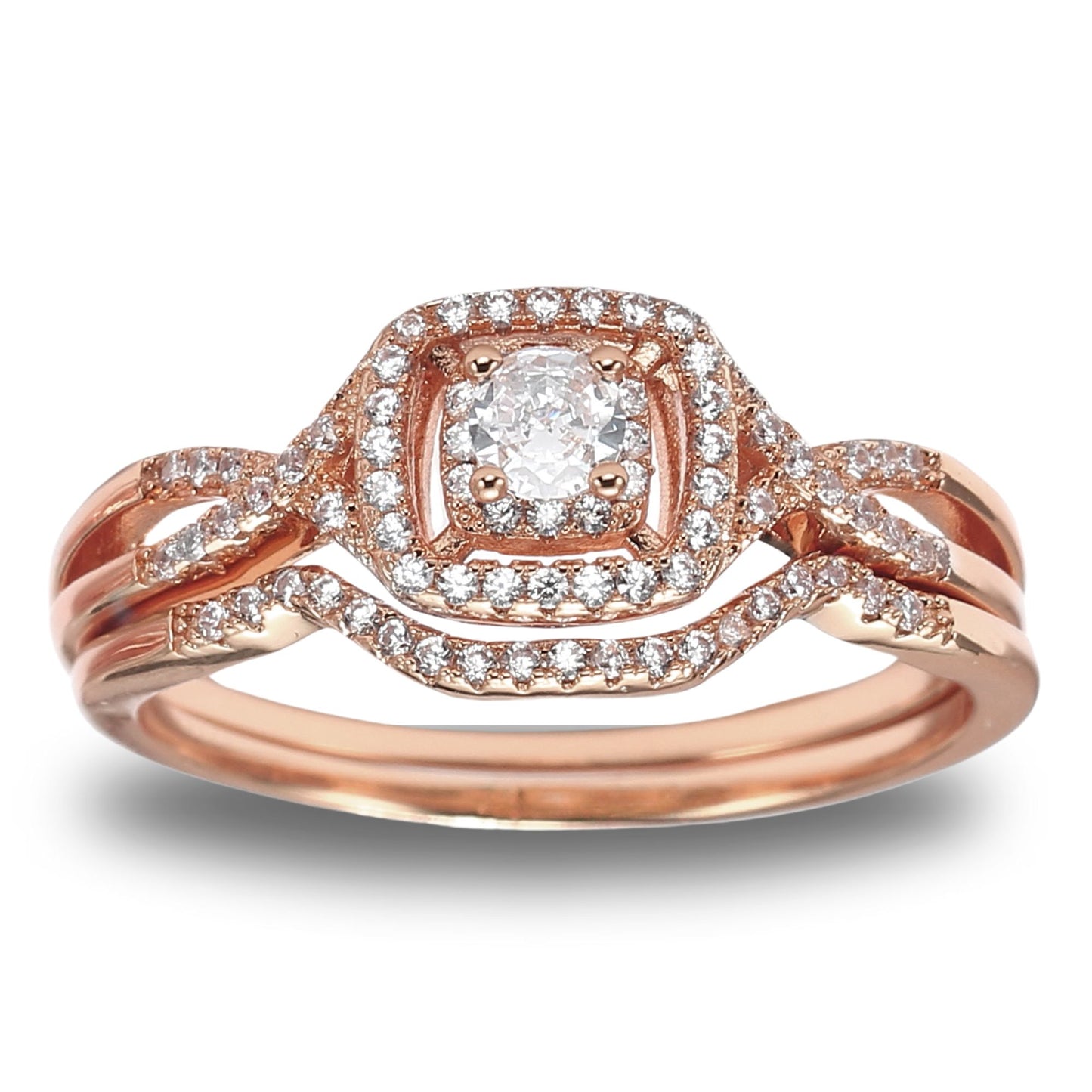 BridalSetforWomenHaloCZPlatedGoldEngagementRingsGingerLyneCollection_RoseGoldPlated-1