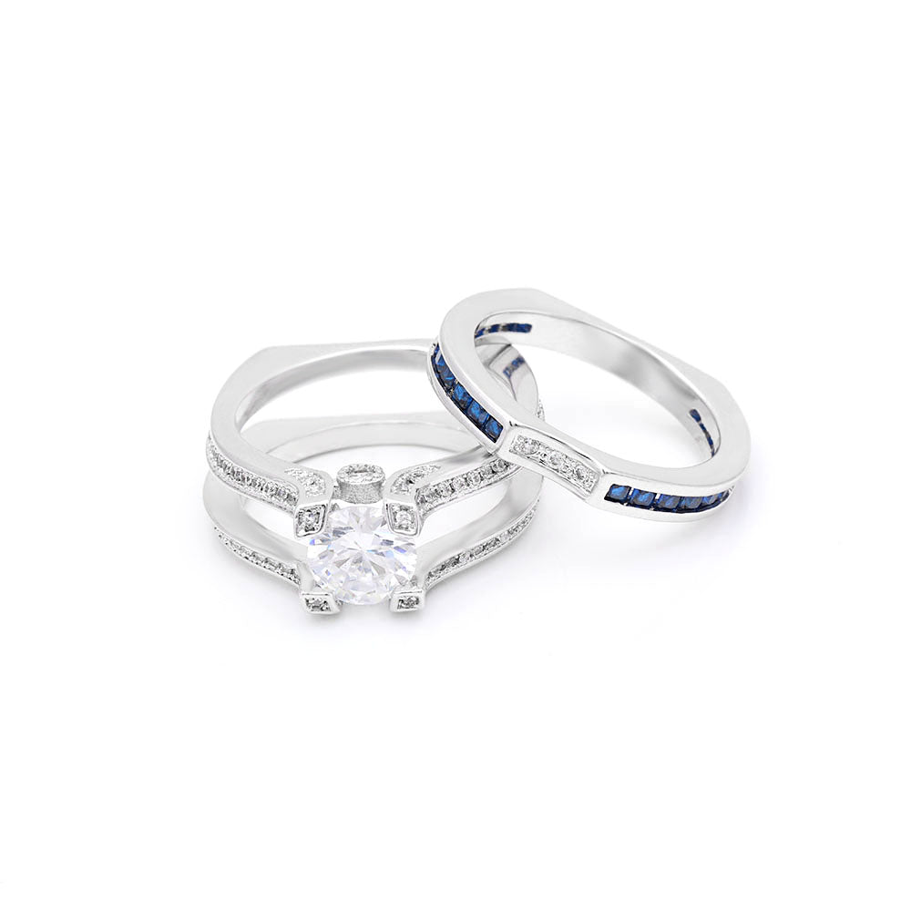 SkylarWeddingRingSetforWomenEngagementRingandMatchingBandCzGingerLyneCollection_Blue/Clear-2