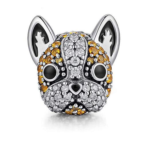 BostonTerrierFrenchieDogCharmEuropeanBeadCZSterlingSilverGingerLyneCollection_Brown-1