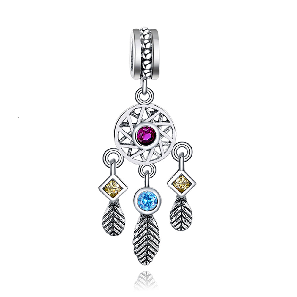 DreamCatcherCharmEuropeanBeadCZSterlingSilverGingerLyneCollection_Silver-1