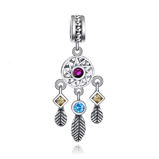 DreamCatcherCharmEuropeanBeadCZSterlingSilverGingerLyneCollection_Silver-1