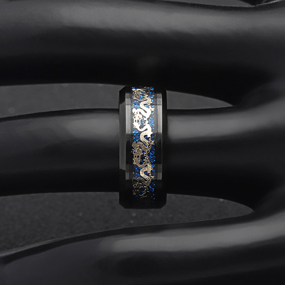 DragonWeddingBandforWomenorMenBlackorBlueStainlessSteelRingbyGingerLyneCollection_Black-4