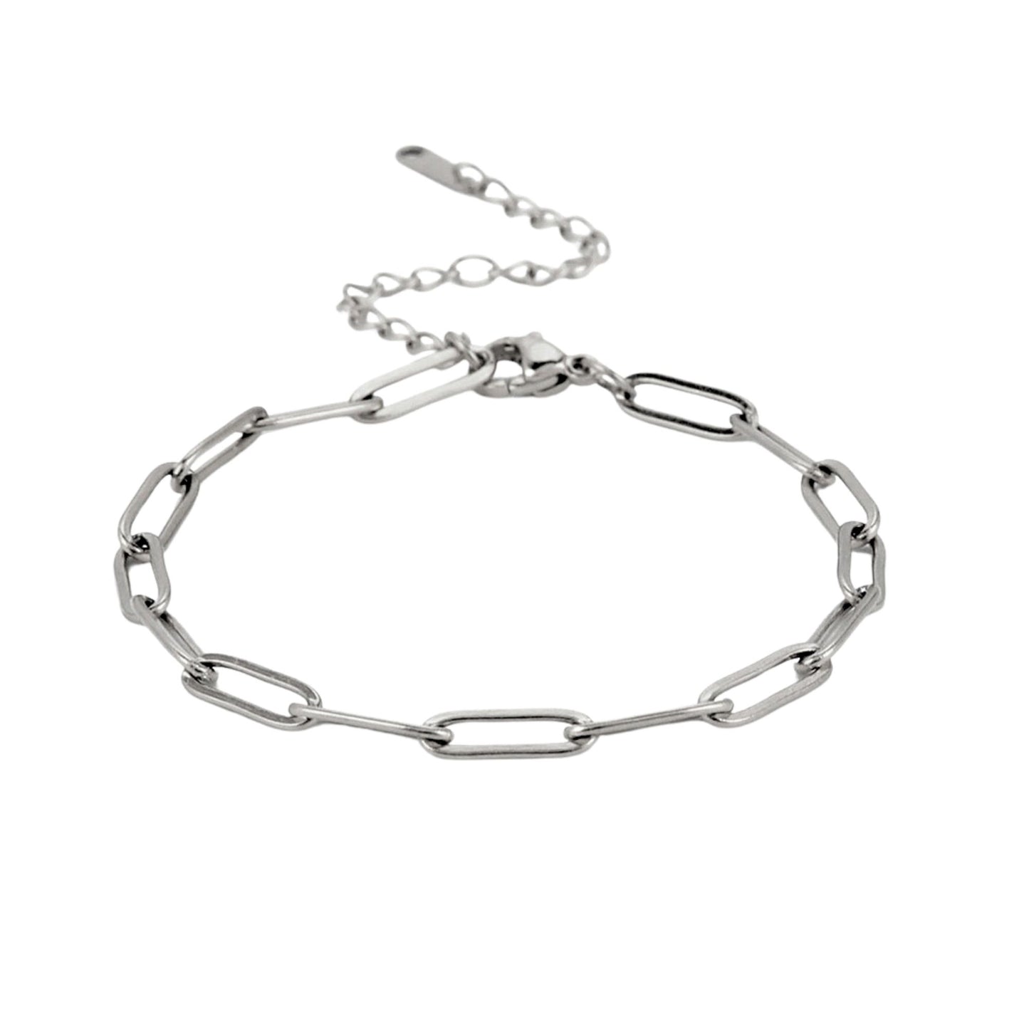 PaperclipChainNecklaceorBraceletforWomenorMenStainlessSteelGingerLyneCollection_Bracelet-Silver-1