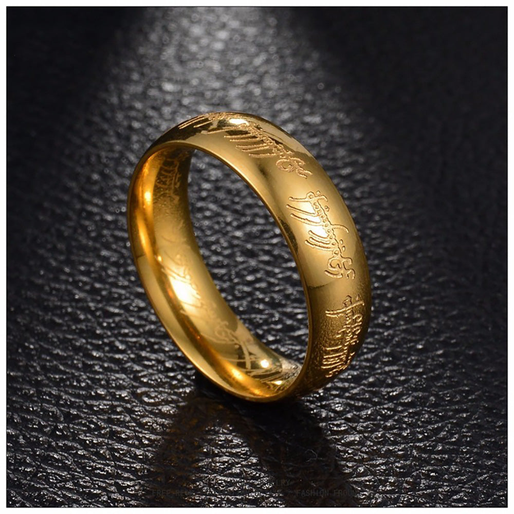 EngravedGoldWeddingBand6mmStainlessSteelRingforMenorWomenbyGingerLyne_Gold-5