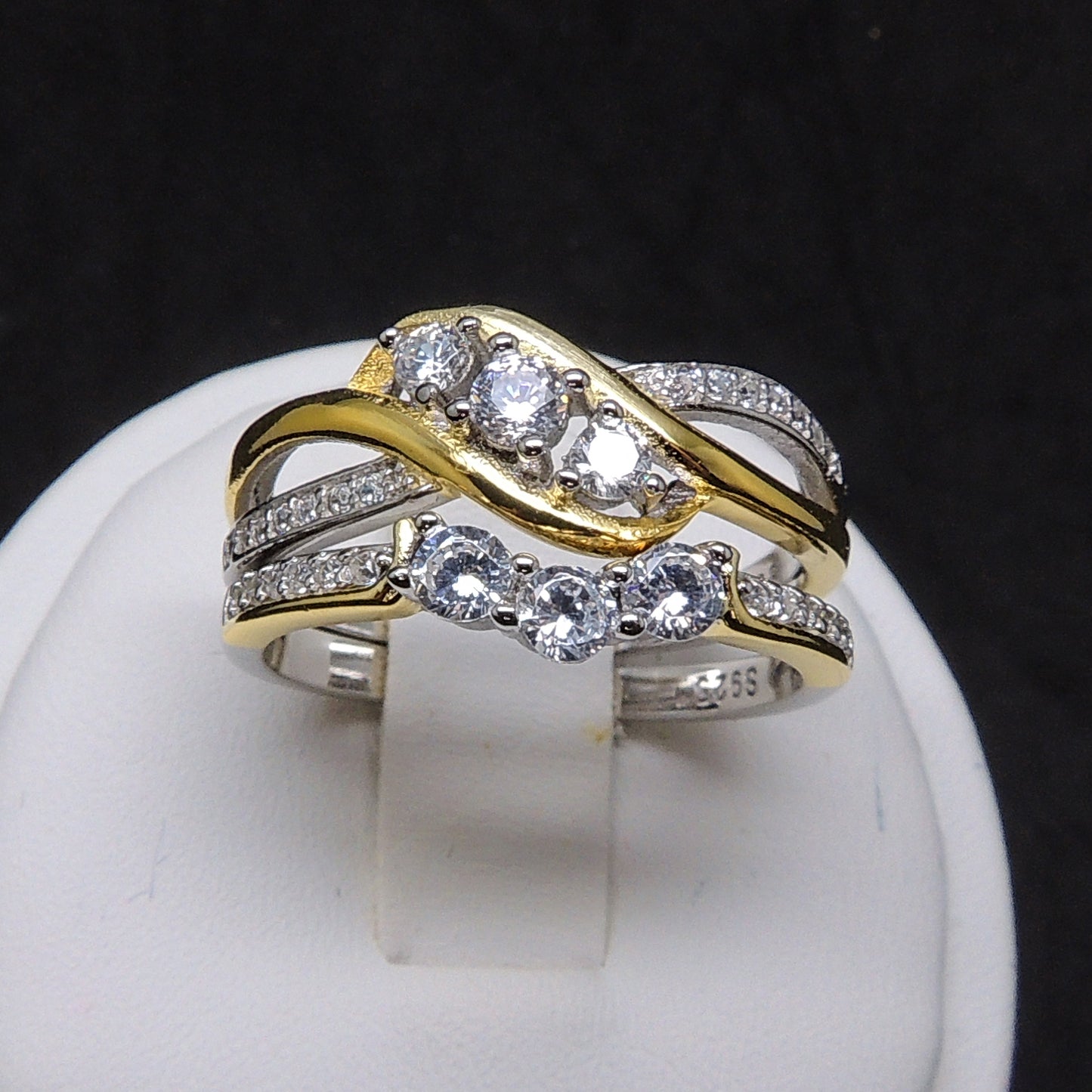 PadenWeddingRingSetforWomen3StoneEngagementBridalBandSterlingSilverGingerLyne_Gold-2