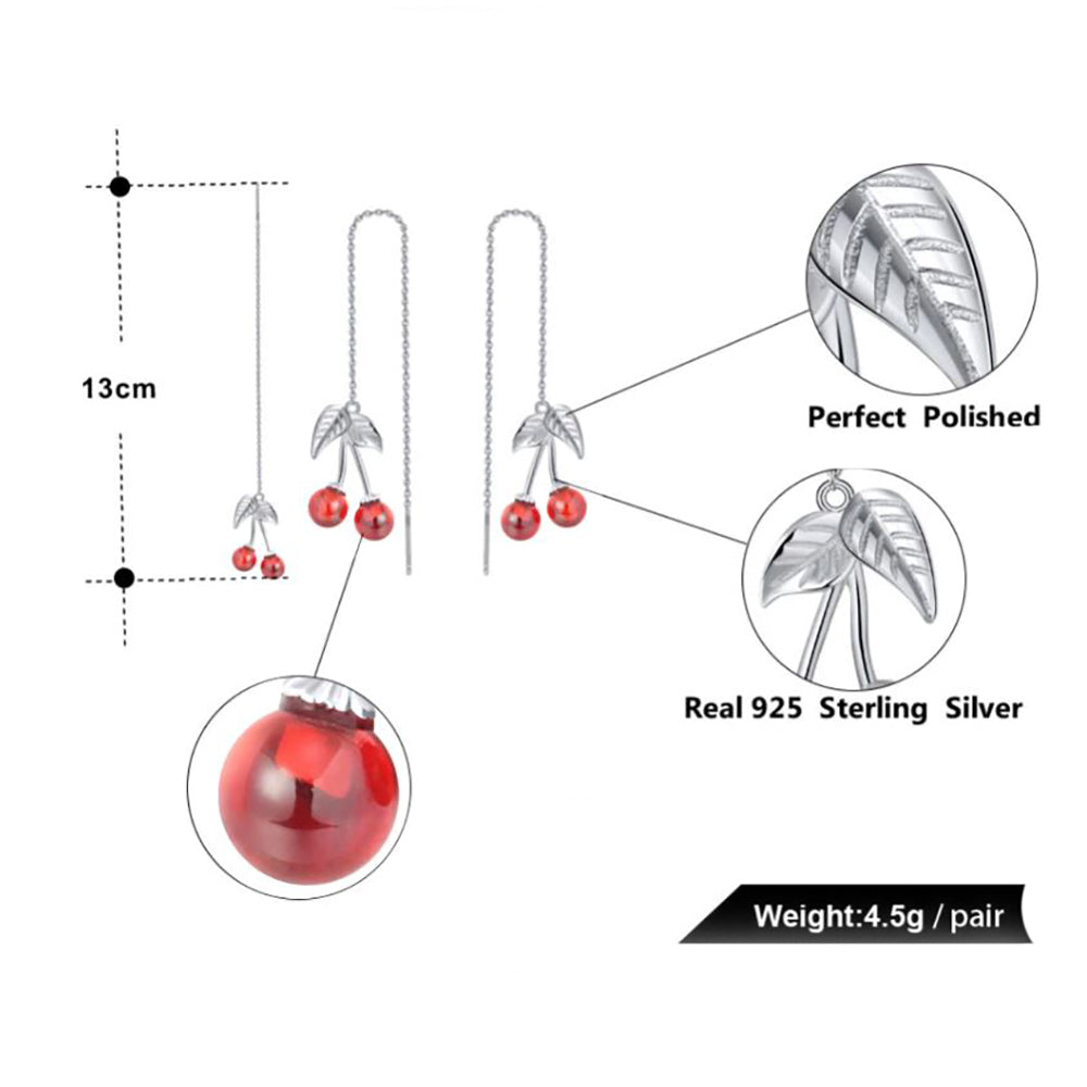 CherryThreaderEarringsforWomenRedAgateSterlingSilverGingerLyneCollection_Red-4