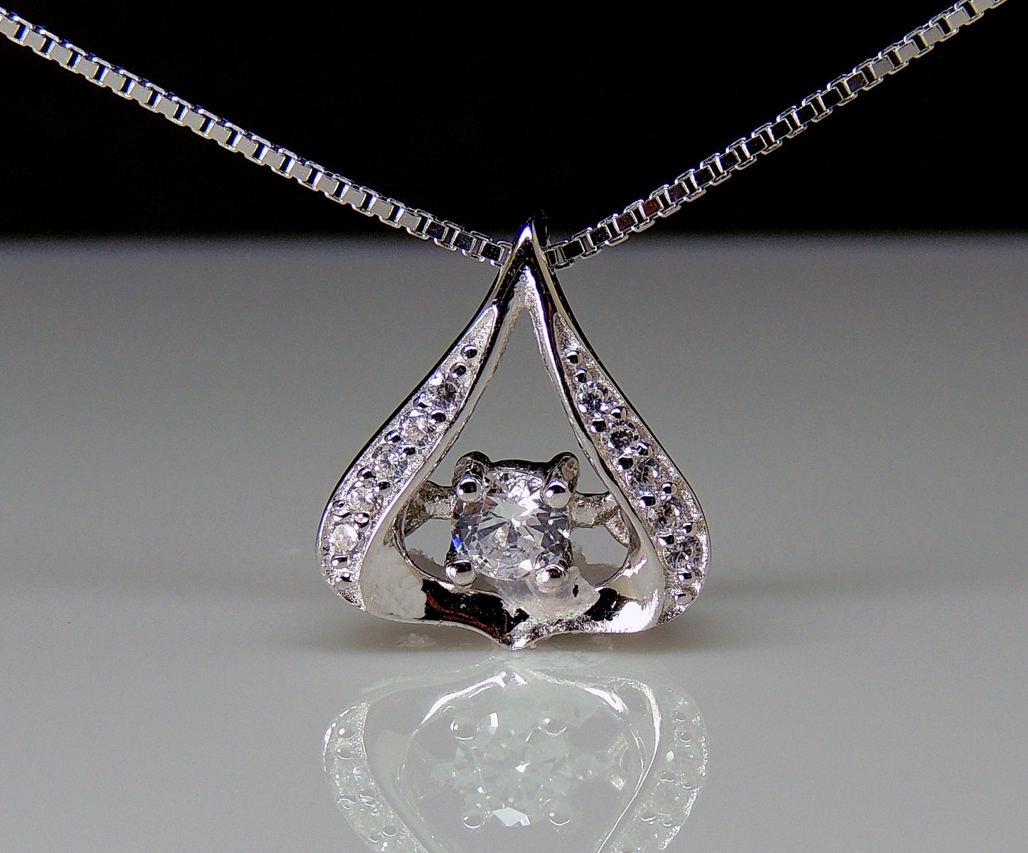 CatrinaPendantNecklaceCubicZirconiaBoxChainWomenGingerLyneCollection_Silver-6