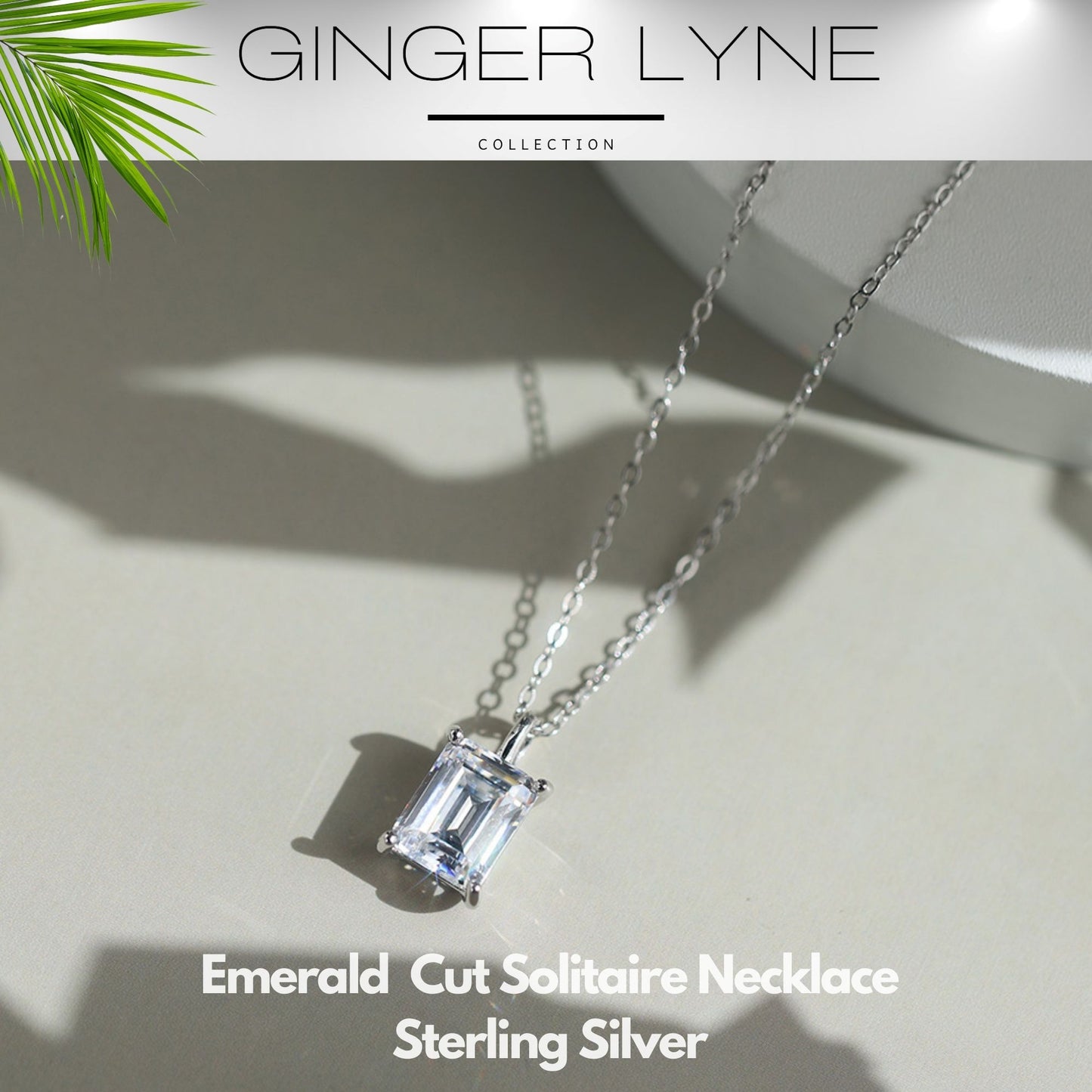 EmeraldCutSolitaireNecklaceforWomenSterlingSilver4CtCubicZirconia18"ChainGingerLyne_Silver-2
