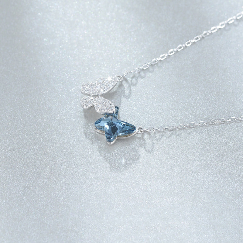 ButterflyPendantNecklaceWomensBlueCrystalSterlingSilverGingerLyneCollection_Blue-3