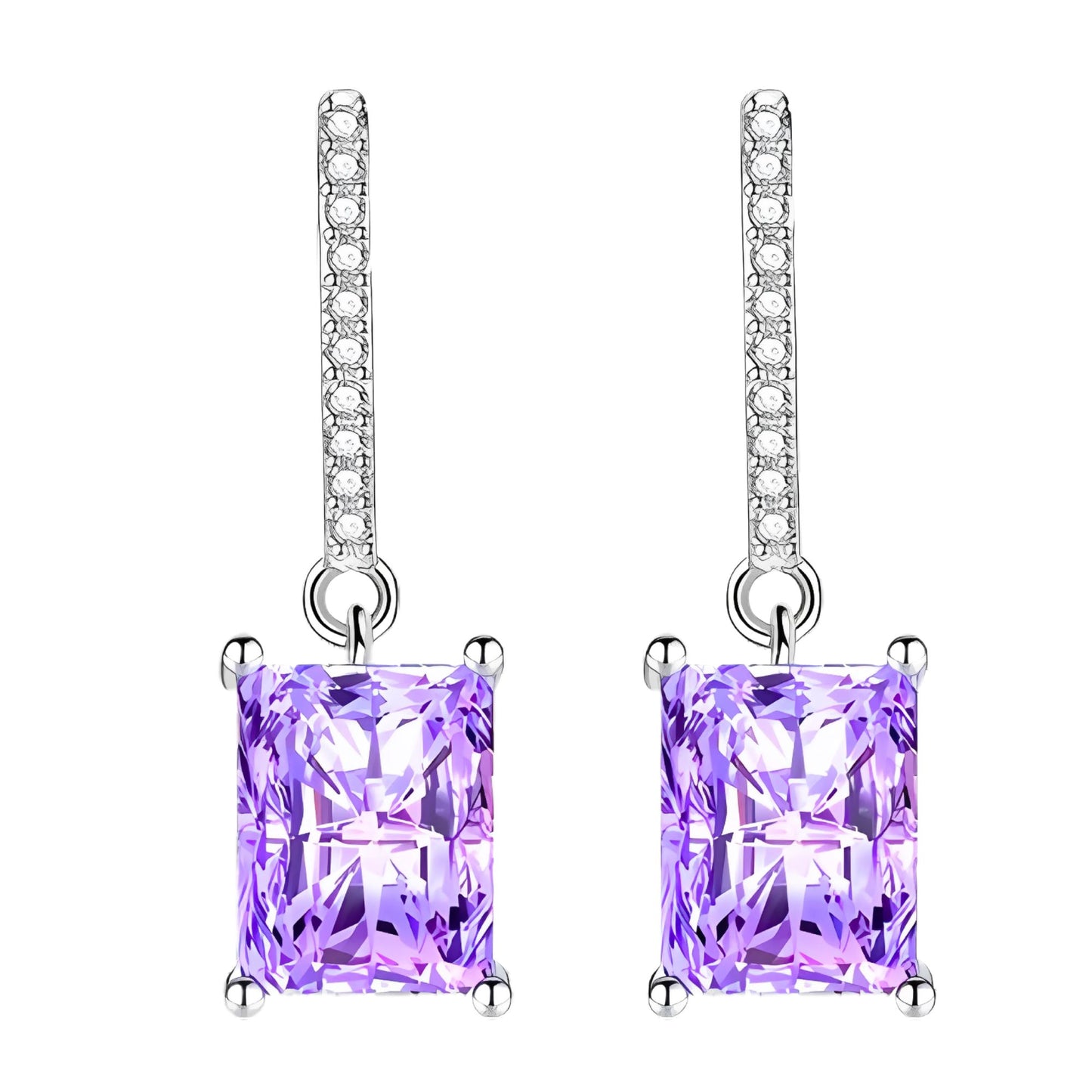 LioraDangleEarringsforWomenEmeraldCutCubicZirconiaHookGingerLyneCollection_Purple-1