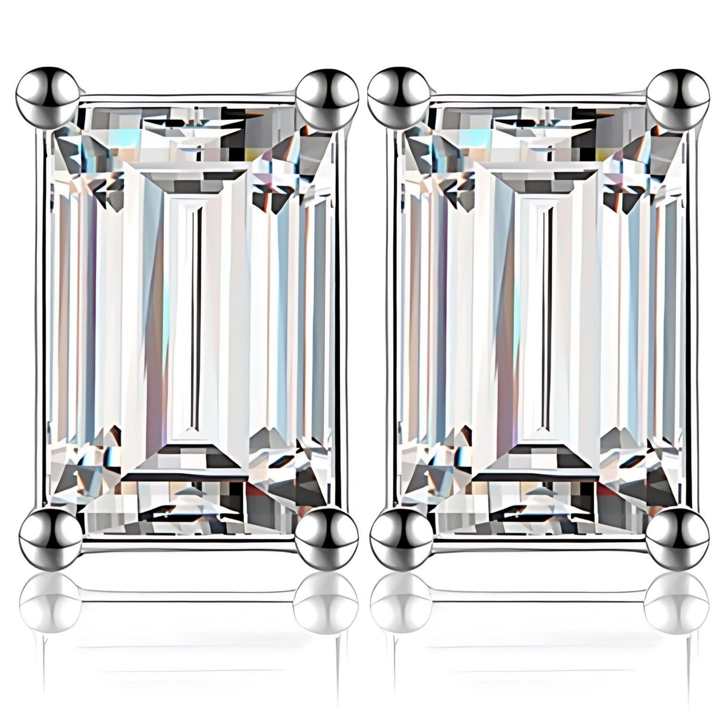 EmeraldCutStudEarringsforWomen7.5CtSterlingSilverStudsforherGingerLyneCollection_Silver-1