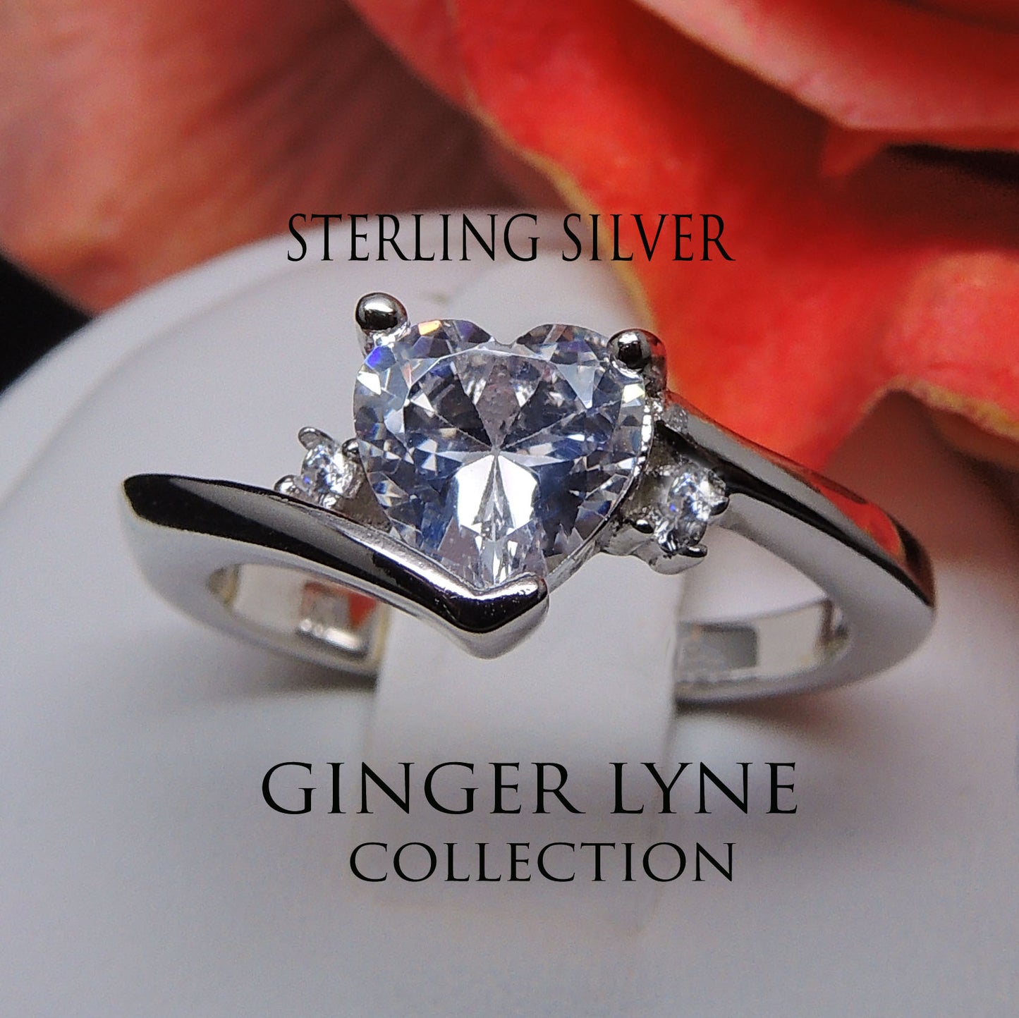 KaleHeartEngagementRingSterlingSilverClearCzWomensGingerLyneCollection_Silver-5