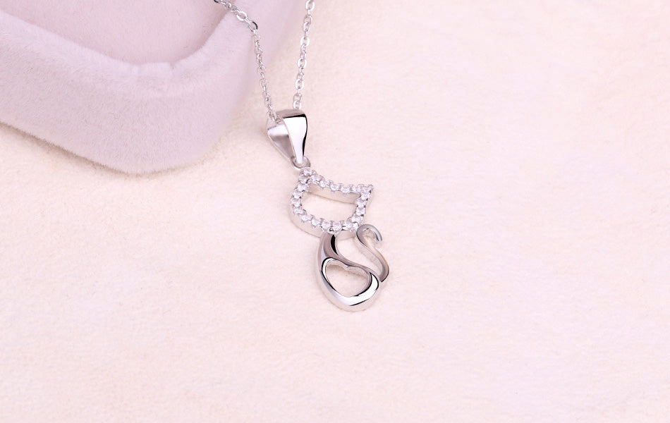 SimonKittyCatPendantNecklaceforWomenSterlingSilverCzGingerLyneCollection_Silver-2