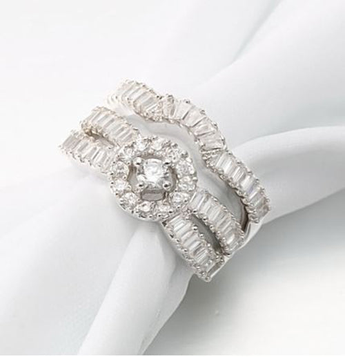 AngelinaWeddingRingSetforWomenCubicZirconiaEngagementRingMatchingBandGingerLyneCollection_Silver-2