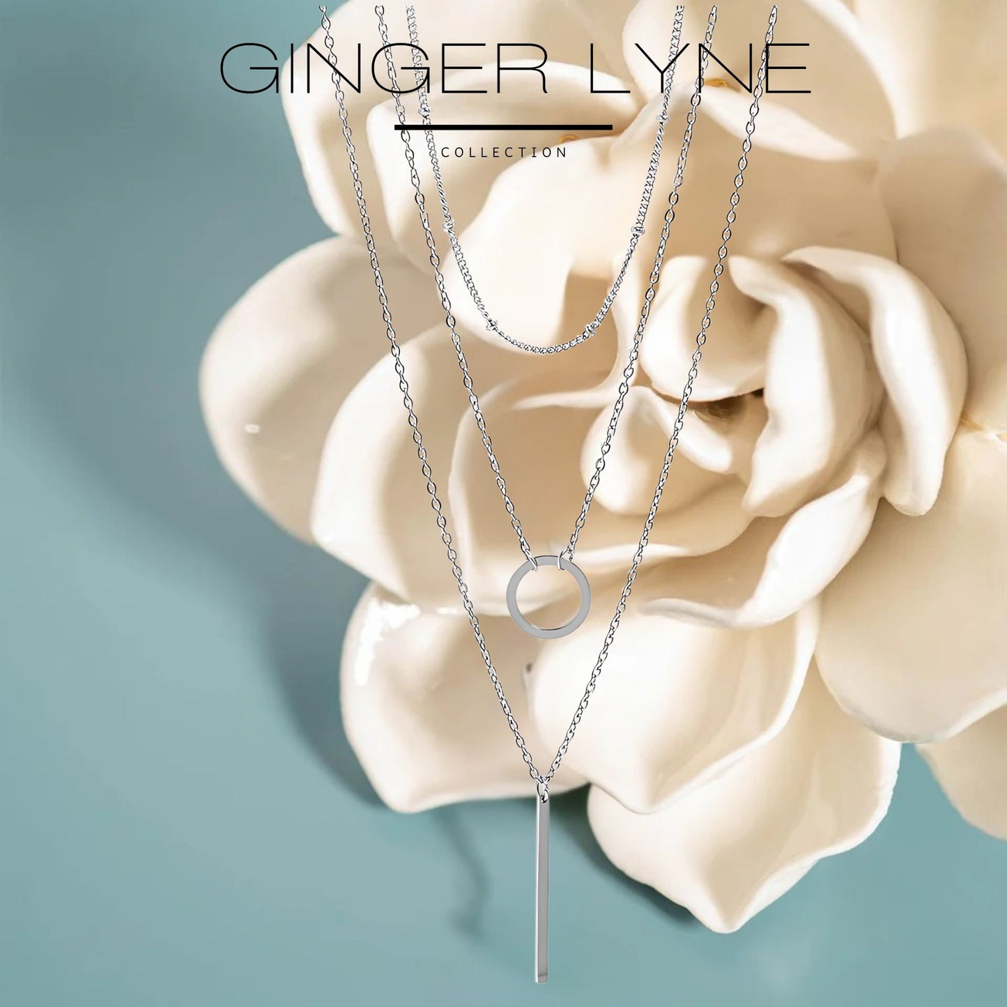 LayeredBoxBeadandBarPendantChainNecklaceforWomenbyGingerLyneSilverToneStainlessSteel_Silver-3