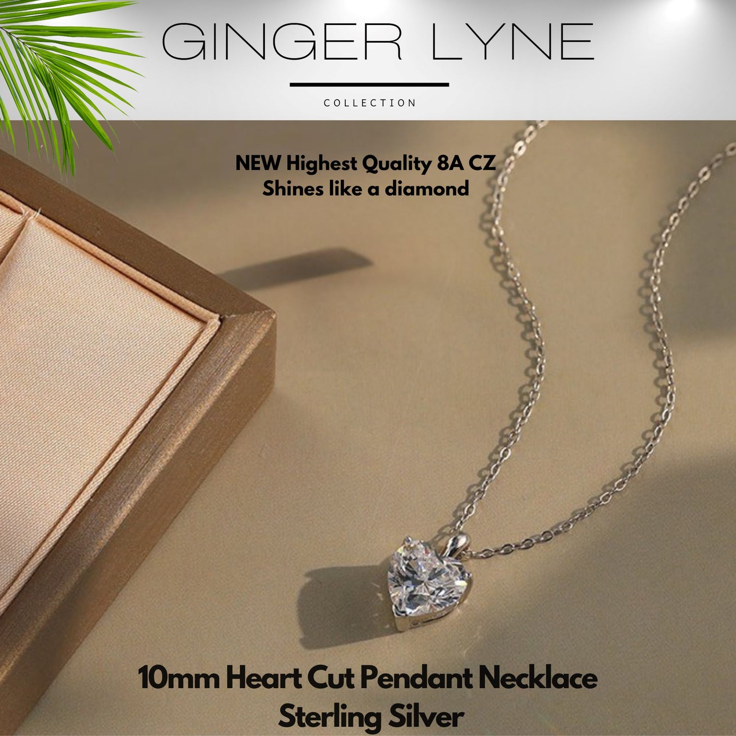 HeartSolitaireNecklaceforWomenSterlingSilver3Ct8ACubicZirconiaPendant18"ChainbyGingerLyne_Silver-3