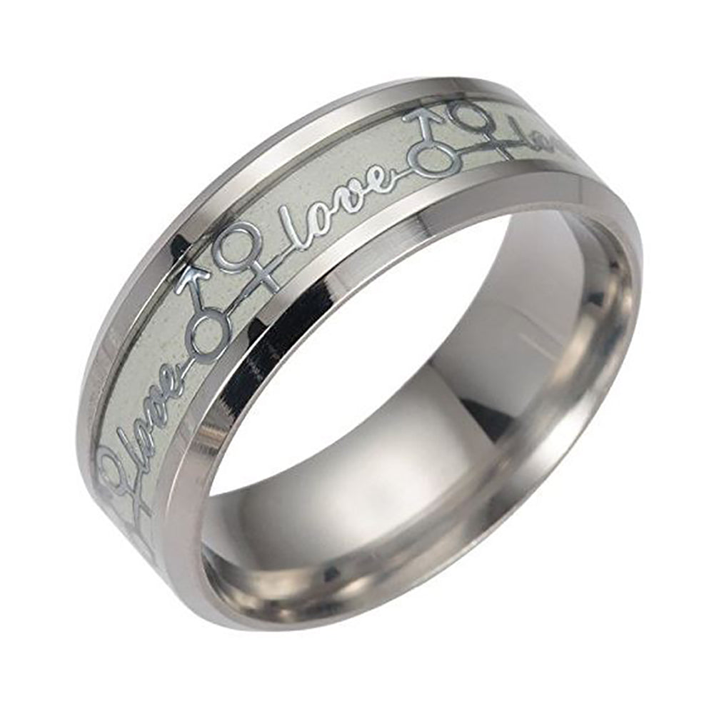 LoveGlowInDarkWeddingBandRingStainlessSteelMenWomenGingerLyneCollection_Green-4
