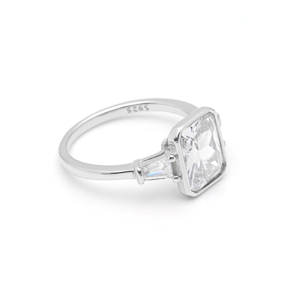 GenesisEngagementRingSterlingSilverBaguetteCzWomensGingerLyneCollection_Silver-4