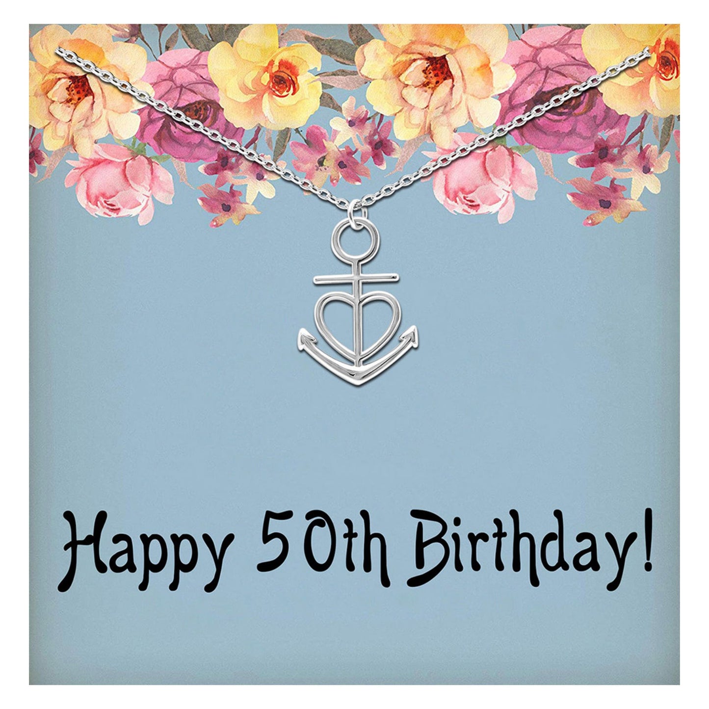 50thBirthdayGreetingCardSilverAnchorHeartNecklaceWomensGingerLyneCollection_Birthday-50-1