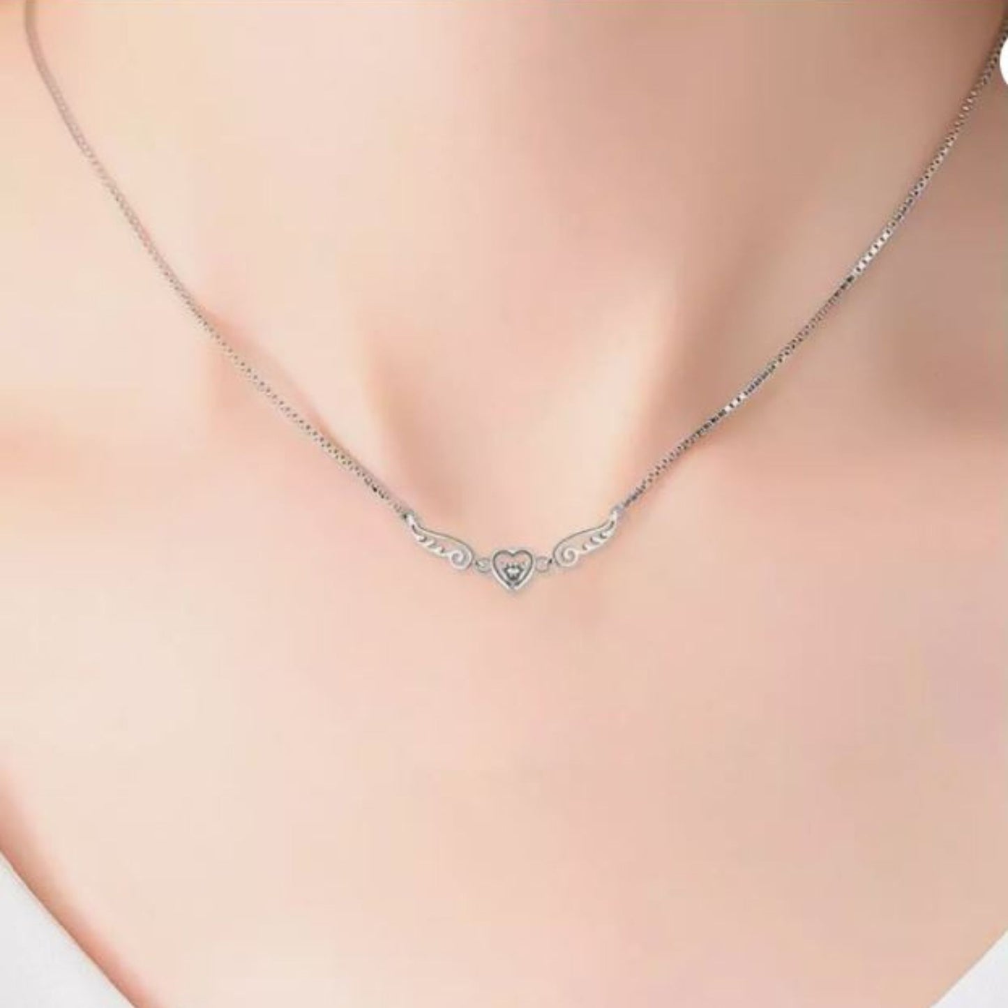 HeartWingsCubicZirconiaPendantChainNecklaceWomensGingerLyneCollection_Clear-4