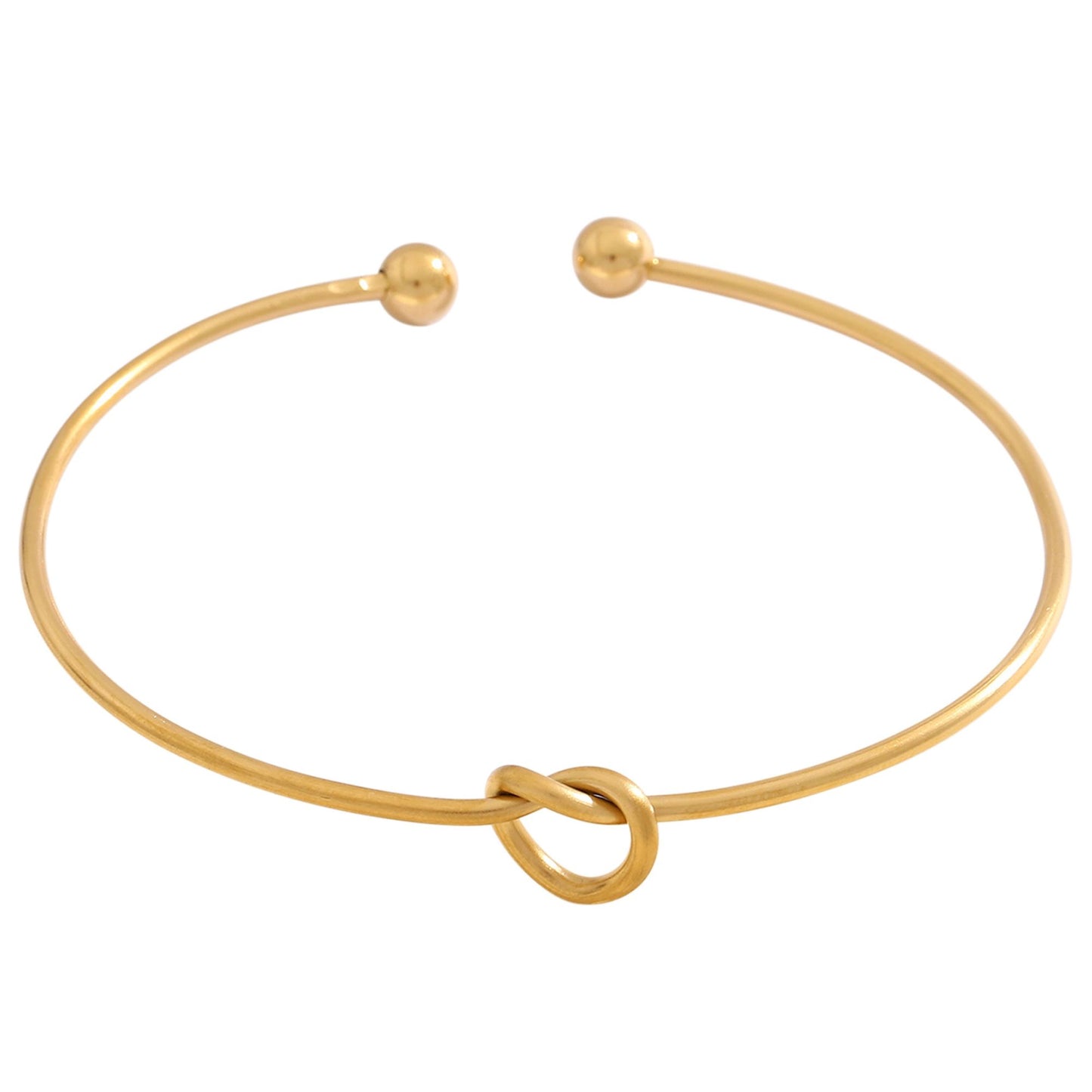 LoveKnotBraceletforWomenorMenbyGingerLyneBridalPartyGiftsLargeAdjustableBangle_Gold-1