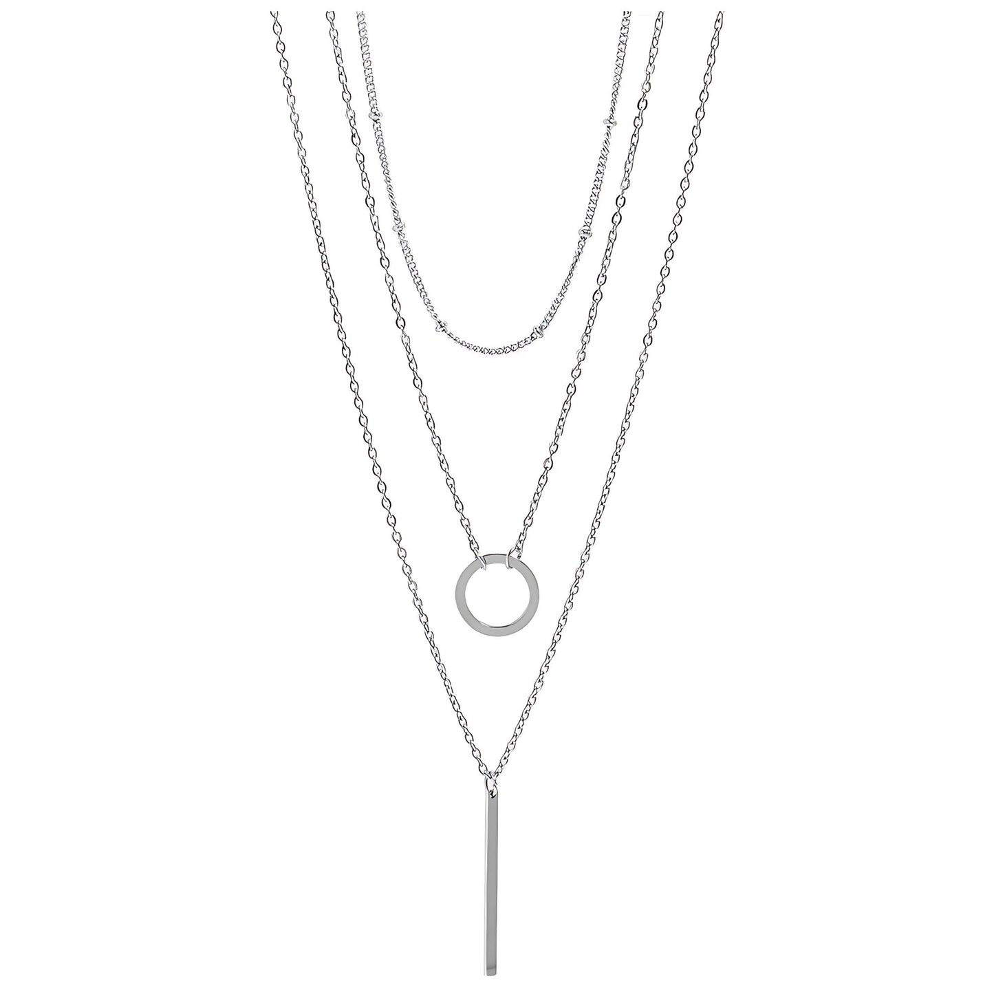 LayeredBoxBeadandBarPendantChainNecklaceforWomenbyGingerLyneSilverToneStainlessSteel_Silver-1