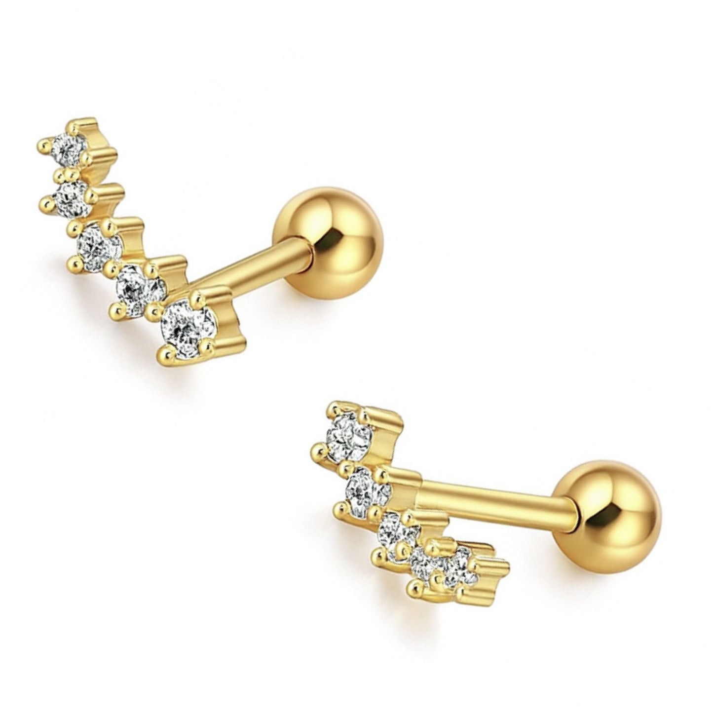 GraduatedCZCrawlerEarringsforWomenSterlingSilver18G8mmCartilageHelixUpperLobeBodyPiercingGingerLyne_Gold-1