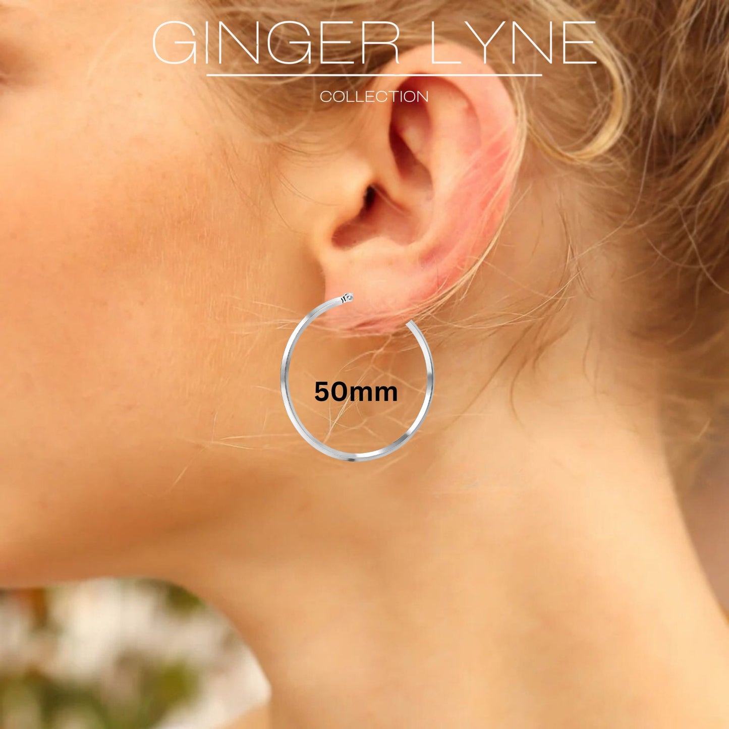 LargePlainHoopEarringsforWomenSilverToneStainlessSteelGingerLyneCollection_50mm-Silver-7