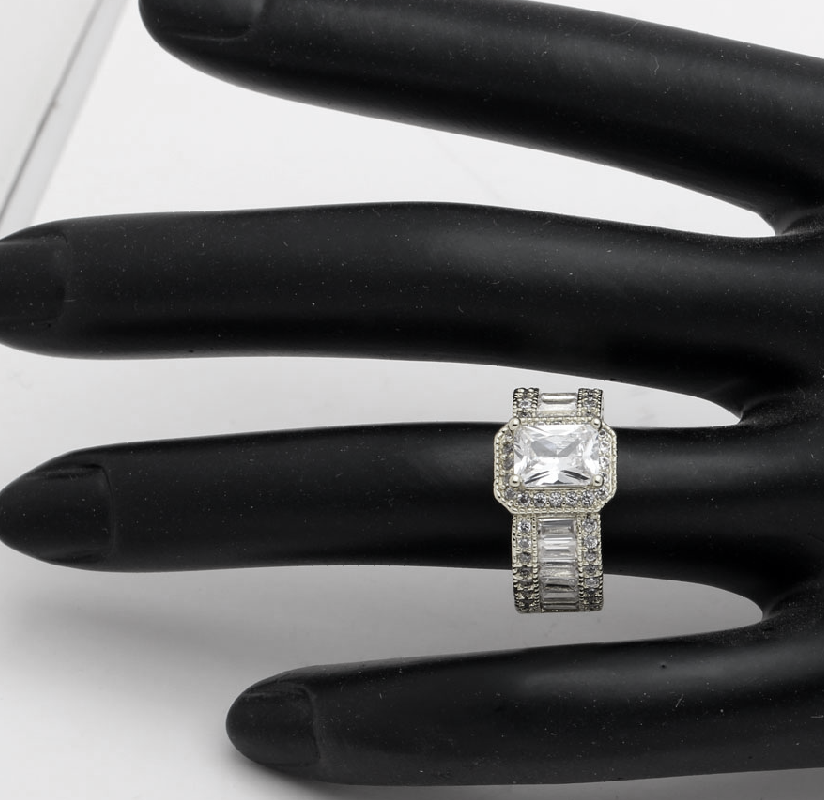 AnikaGoldPlatedEmeraldCutCzEngagementRingWomensGingerLyneCollectionSize9_Silver-2