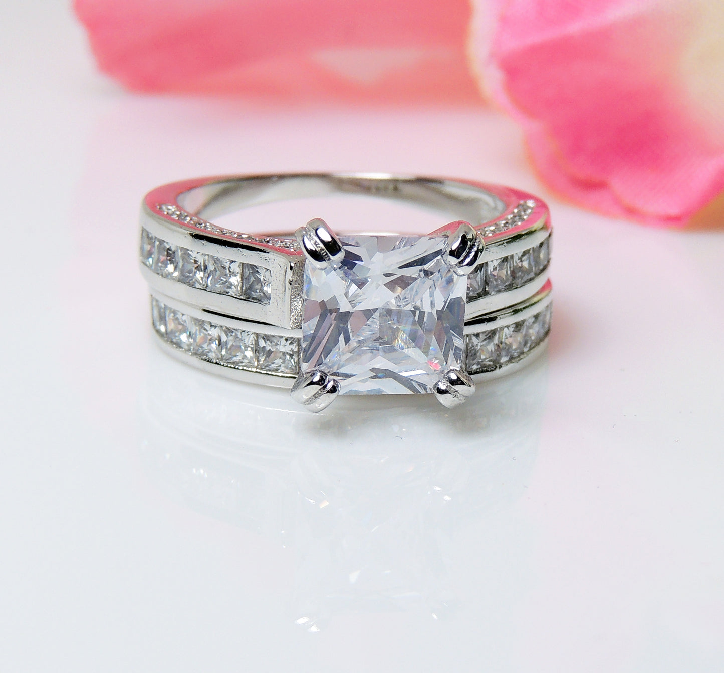 TrynityWeddingRingSetforWomenCZEngagementRingMatchingBridalBandGingerLyneCollection_Silver-6